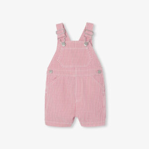 Baby boy striped twill dungaree shorts