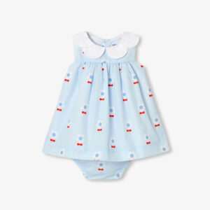 Floral poplin baby girl dress
