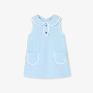 Baby girl sleeveless dress in cotton piqué
