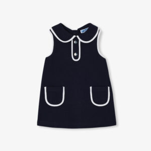 Baby girl sleeveless dress in cotton piqué