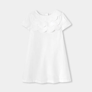 Girl ceremony dress in honeycomb piqué