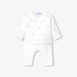 Baby girl set in quilted cotton jersey