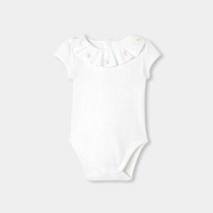 Baby girl short-sleeved cotton bodysuit