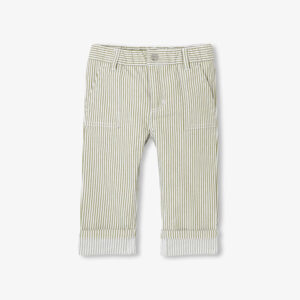 Baby boy trousers in striped twill