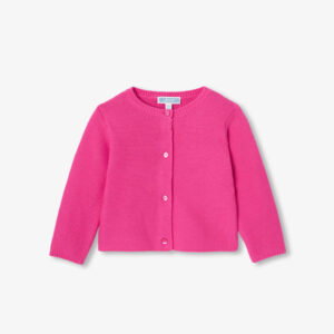 Baby girl cardigan in garter stitch