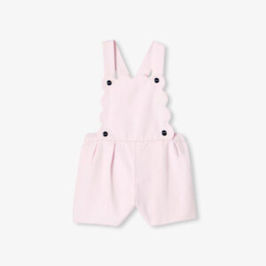 Baby girl cotton twill dungarees