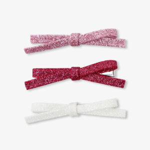 Girl set of three thin bow hair clips