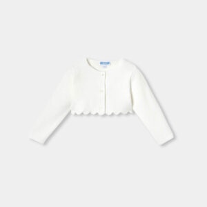 Baby girl bolero in garter stitch
