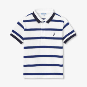 Boys' striped cotton piqué polo shirt