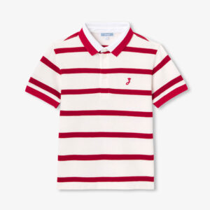 Boys' striped cotton piqué polo shirt