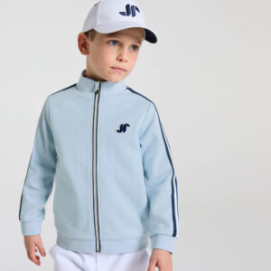 Boys' double-sided piqué zip-up sweatshirt
