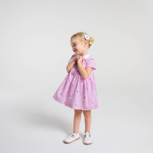 Baby girl cotton dress with floral pattern