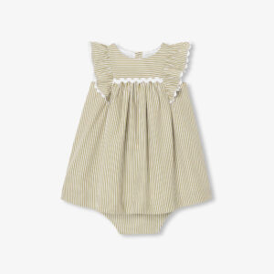 Baby girl dress in striped poplin