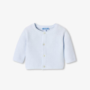 Baby cardigan in garter stitch cotton