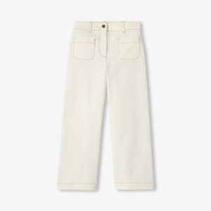 Girl wide-leg stretch twill trousers