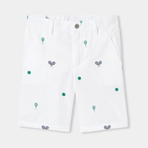 Boys' printed twill Bermuda shorts