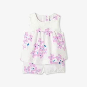 Baby girl poplin shorts set