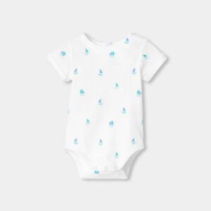 Baby boy short-sleeved cotton bodysuit