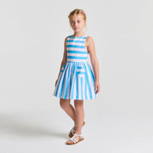 Girl striped poplin dress
