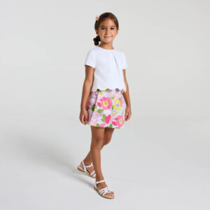 Girl ceremony honeycomb piqué skirt shorts