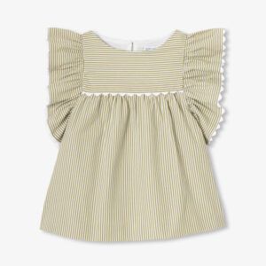 Girl striped poplin top
