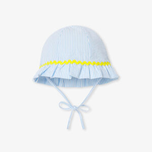 Baby girl hat in striped cotton