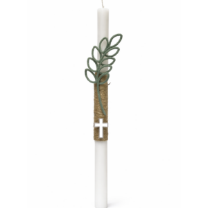 Palm Sunday palm cross candle