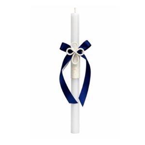 Palm Sunday blue cross candle