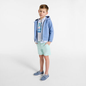 Boys' cotton twill Bermuda shorts