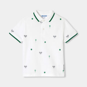 Boys' cotton piqué polo shirt