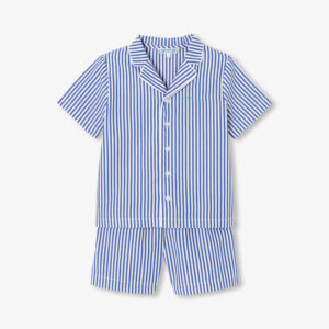 Striped poplin boys' pajama shorts