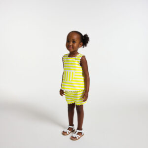 Baby girl striped cotton shorts set