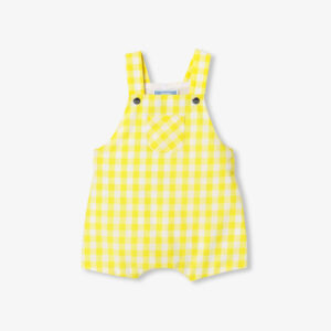 Baby short dungarees in gingham poplin