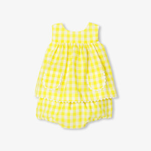 Baby girl set in gingham poplin