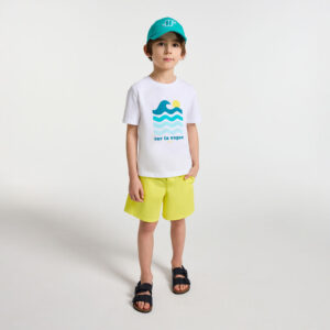 Boys' cotton twill Bermuda shorts