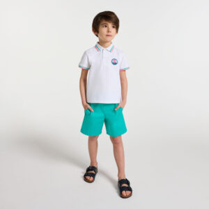 Boys' cotton twill Bermuda shorts