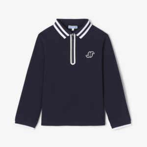 Boy long-sleeved cotton polo shirt
