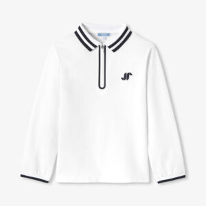 Boy long-sleeved cotton polo shirt