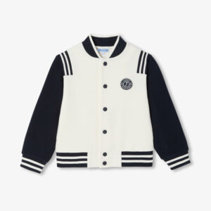 Boy varsity jacket in piqué knit