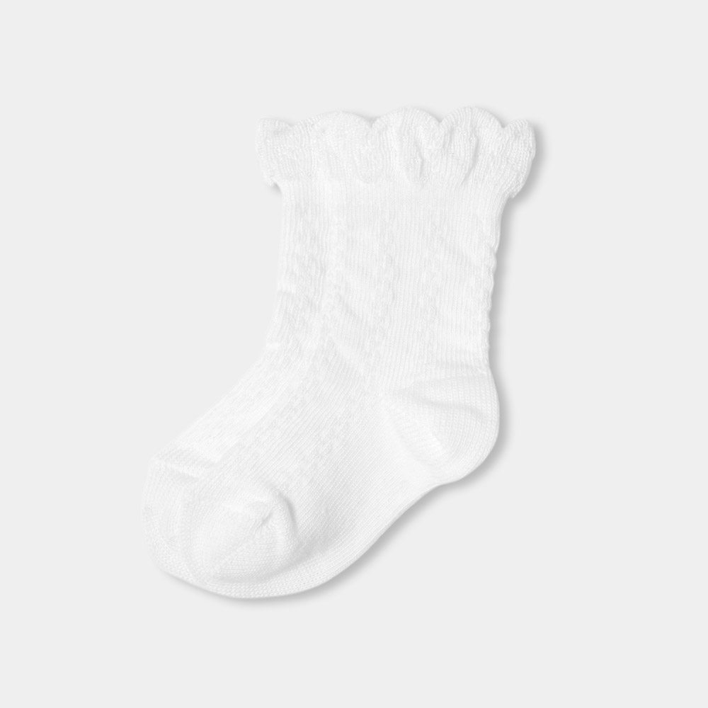 Baby girl socks with scalloped cuffs