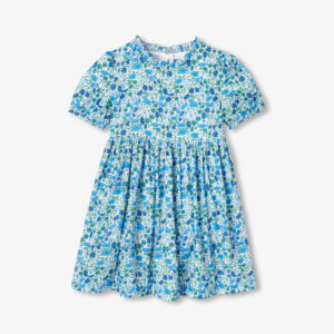 Girl puff sleeve dress in Liberty fabric