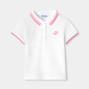 Girl short-sleeved cotton piqué polo shirt