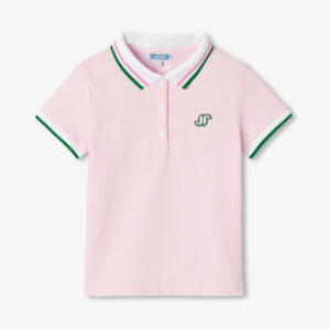 Girl short-sleeved cotton piqué polo shirt