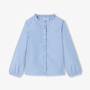 Striped popeline shirt for girls