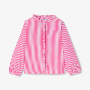 Striped popeline shirt for girls