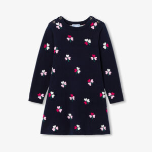 Girl long-sleeved knitted dress