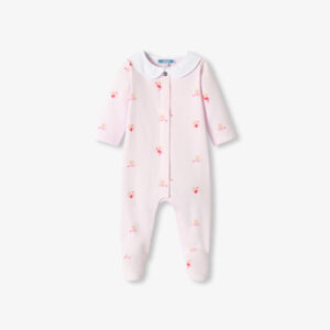 Baby girl fleece pyjamas with cat and heart motifs