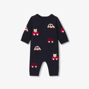 Baby boy pattern knit jumpsuit