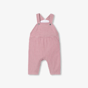 Baby boy striped twill overalls