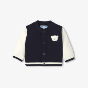 Baby boy varsity-style knitted cardigan
